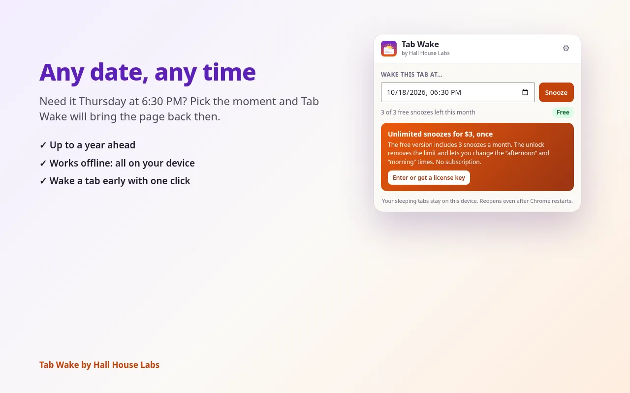 Tab Wake screenshot